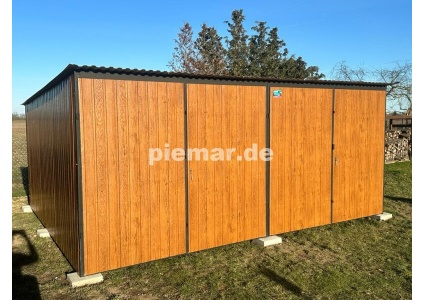 blechgarage-mit-dachneigung-nach-hinten-2x-doppelflugeltor-in-holzdekofarbe_7