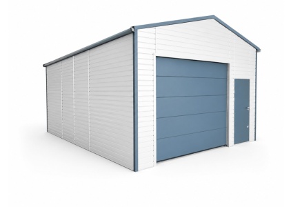 blechgarage-mit-satteldach,-sektionaltor,-in-horizontalpanel-1s,-tür,-attika,-kantenschutz,-dachrinne-in-farbe-6
