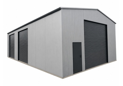blechgarage-mit-3xsektionaltor-ral7016-,-4x-fenster,-dachrinne,-kantenschutz,-attika,-1xtür-in-farbe-19