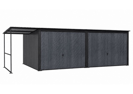 blechgarage-mit-carport,-dachneigung-nach-hinten,-2x-schwingtor,-in-farbe-4