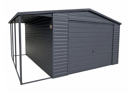 blechgarage-mit-carport,-satteldach,-schwingtor,-horizontalpanel-in-farbe-5