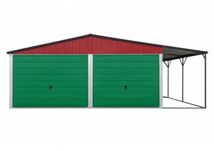 blechgarage-mit-carport,-satteldach,-2x-schwingtor-horizontalpanel-2s-,-1x-fenster,-1x-tür,-dachrinne,-aus-verzinkten-vierkantprofilen-in-farbe-15