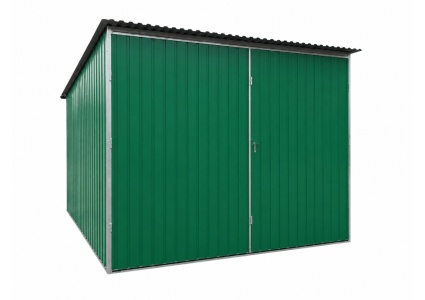 blechgarage-mit-dachneigung-nach-hinten-doppelflügeltor-dachrinne-konstruktion-aus-verzinkten-vierkantprofilen-6