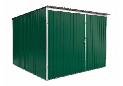 blechgarage-mit-dachneigung-nach-hinten-doppelfluegeltor-fenster-konstruktion-aus-verzinkten-vierkantprofilen-in-farbe-3