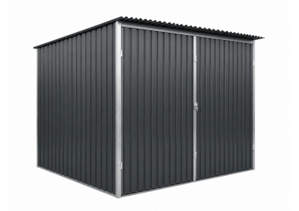 blechgarage-3x3x2,14-mit-doppelflügeltor-in-ral7016-konstruktion-aus-verzinkten-vierkantprofilen-6