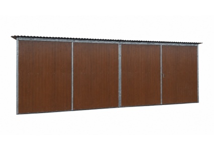 blechgarage-6x5x2,5-m-mit-2x-doppelflügeltor-in-holzdekofarbe-5