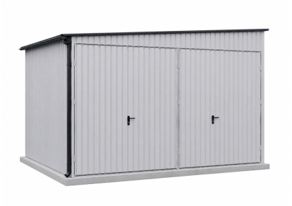 blechgarage-6x10x3-mit-der-dachneigung-nach-links,-2x-doppelflügeltor,-dachrinne,-katenschutz,-aus-verzinkten-vierkantprofilen,-in-farbe-ral7035-10