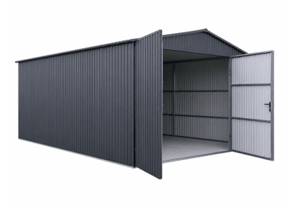 blechgarage-6x10x2,65-mit-einem-satteldach-mit-doppelflügeltoren-und-in-farbe-ral7016,-aus-verzinkten-vierkantprofilen-5