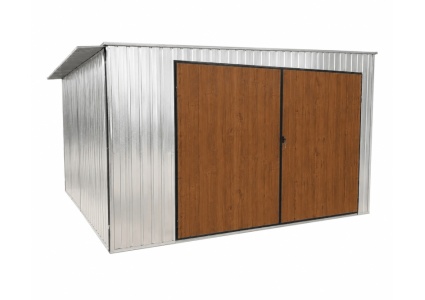 blechgarage-4x5x2,4-dachneigung-nach-links-doppelflügeltor-verzinkt-6
