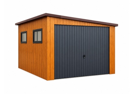 blechgarage-mit-einer-dachneigung-rechts,-1x-schwingtor,-2x-fenster,-holzoptik,-dachrinne,-attika,-kantenschutz-7