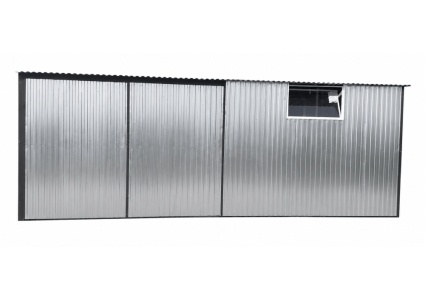 Blechgarage- 6x4x2,5 -mit- der- Dachneigung- nach -vorne -mit- Fenster- und -Seitentur-5