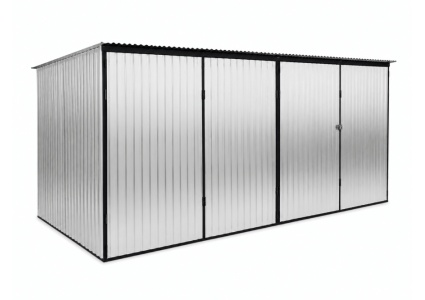 blechgarage-6x5-m-dachneigung-nach-vorne-mit-doppelflügeltoren-15
