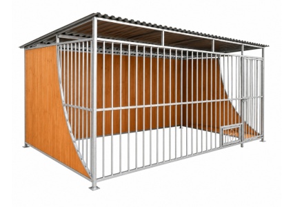 hundezwinger-mit-rückwand,-2x-geschwungene-seitenwand-und-verzinkte-konstruktion-5