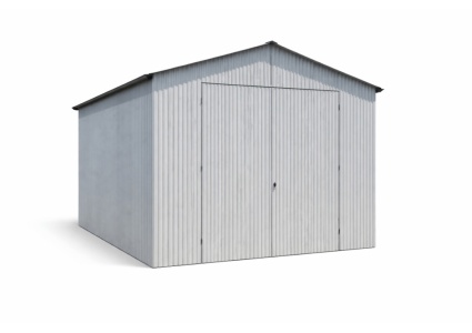 blechgarage-4x8x4-mit-einem-satteldach,-seitentur-und-in-ral9006
