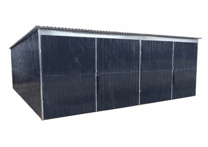 blechgarage-mit-dachneigung-nach-hinten-2x-doppelfluegeltor-konstruktion-aus-verzinkten-vierkantprofilen-kondensvlies-dach-in-farbe_6