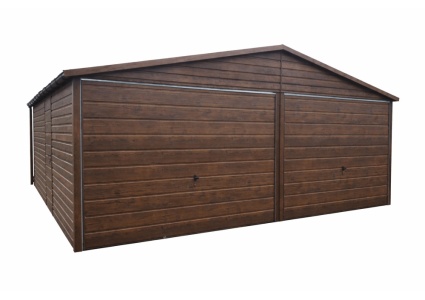 blechgarage-mit-satteldach-2x-schwingtor-attika-kantenschutz-horizontalpanel-konstruktion-aus-verzinkten-vierkantprofilen-dachrinne-1x-tuer-in-holzdekofarbe_5