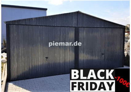 Doppelgarage mit Satteldach, 2x Schwingtor, in Farb