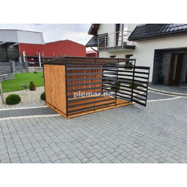 hundezwinger-profilen70x10mm-zwinger-kafig-hundekafig-pultdach-mit-holzboden-ruckwand-seitenwand-2