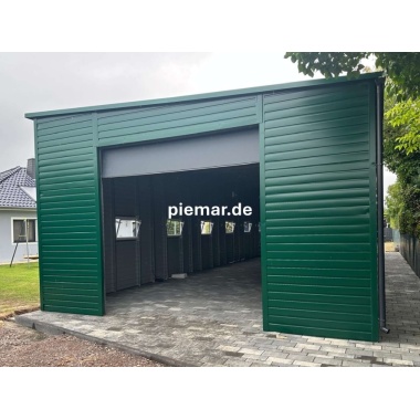 blechgarage-18x6x380-m-mit-einer-dachneigung-nach-hinten-2x-sektionaltor-1x-tuer-8x-fenster-dachrinne-attika-dachblende-kantenschutz-horizontalpanel-konstruktion-aus-verzinkten-vierkantprofilen_18