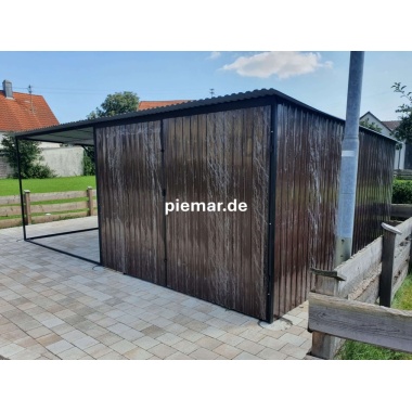 blechgarage-mit-carport-dachneigung-nach-hinten-doppelflugeltor-in-holzdekofarbe_2