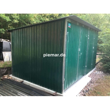 blechgarage-mit-dachneigung-nach-hinten-2x-doppelfluegeltor-konstruktion-aus-verzinkten-vierkantprofilen-in-farbe_2