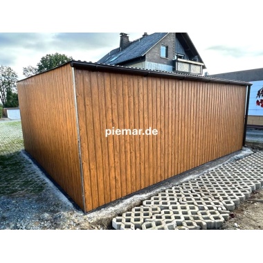 blechgarage-mit-dachneigung-nach-hinten-2x-doppelfluegeltor-konstruktion-aus-verzinkten-vierkantprofilen-in-holzdekofarbe_4