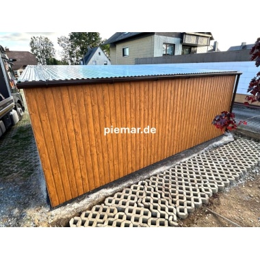 blechgarage-mit-dachneigung-nach-hinten-2x-doppelfluegeltor-konstruktion-aus-verzinkten-vierkantprofilen-in-holzdekofarbe_8