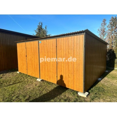 blechgarage-mit-dachneigung-nach-hinten-2x-doppelflugeltor-in-holzdekofarbe_3