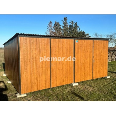 blechgarage-mit-dachneigung-nach-hinten-2x-doppelflugeltor-in-holzdekofarbe_7