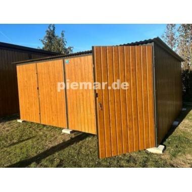 blechgarage-mit-dachneigung-nach-hinten-2x-doppelflugeltor-in-holzdekofarbe_9