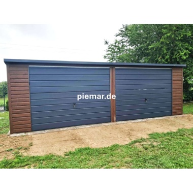 blechgarage-mit-dachneigung-nach-hinten-2x-schwingtor-attika-kantenschutz-bleche-horizontal-vernietet-konstruktion-aus-verzinkten-vierkantprofilen-in-holzoptikfarbe_2