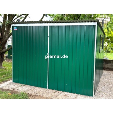 blechgarage-mit-dachneigung-nach-hinten-doppelfluegeltor-fenster-konstruktion-aus-verzinkten-vierkantprofilen-in-farbe_1