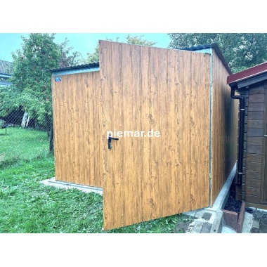 blechgarage-mit-doppelfluegeltor-fenster-dachrinne-konstruktion-aus-verzinkten-vierkantprofilen-in-holzdekofarbe_2