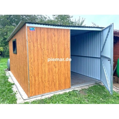 blechgarage-mit-doppelfluegeltor-fenster-dachrinne-konstruktion-aus-verzinkten-vierkantprofilen-in-holzdekofarbe_4