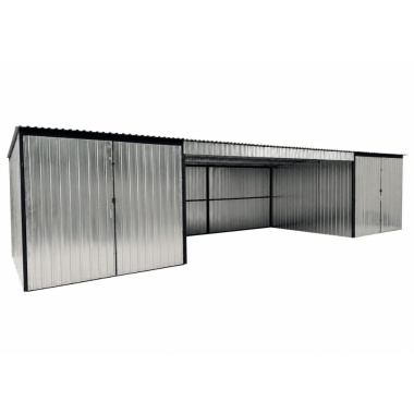 blechgarage-mit-carport,-dachneigung-nach-hinten,-2x-doppelflügeltor,-verzinkt-3
