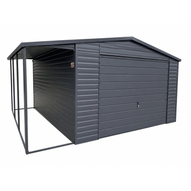 blechgarage-mit-carport,-satteldach,-schwingtor,-horizontalpanel-in-farbe-5