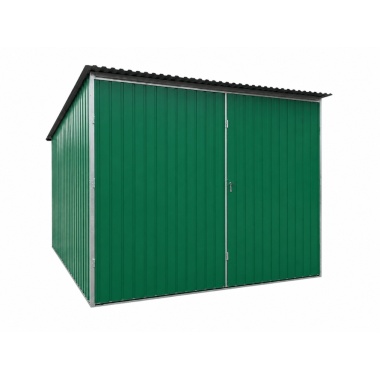 blechgarage-mit-dachneigung-nach-hinten-doppelflügeltor-dachrinne-konstruktion-aus-verzinkten-vierkantprofilen-6
