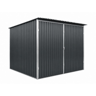 blechgarage-3x3x2,14-mit-doppelflügeltor-in-ral7016-konstruktion-aus-verzinkten-vierkantprofilen-6