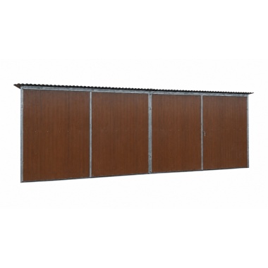 blechgarage-6x5x2,5-m-mit-2x-doppelflügeltor-in-holzdekofarbe-5