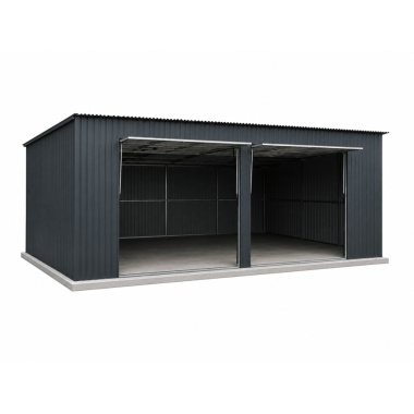 blechgarage-7x6x2,5-mit-pultdach-und-2x-schwingtor-horizontalpanel-,-in-ral7016,-verzinkten-vierkantprofilen-7