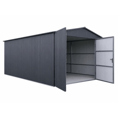 blechgarage-6x10x2,65-mit-einem-satteldach-mit-doppelflügeltoren-und-in-farbe-ral7016,-aus-verzinkten-vierkantprofilen-5