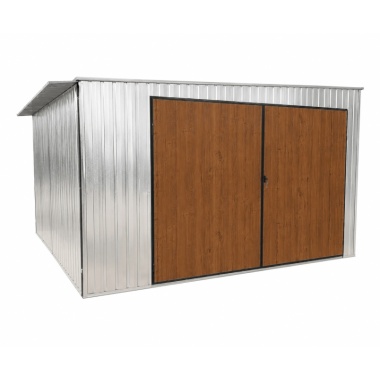 blechgarage-4x5x2,4-dachneigung-nach-links-doppelflügeltor-verzinkt-6