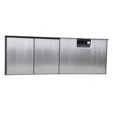 Blechgarage- 6x4x2,5 -mit- der- Dachneigung- nach -vorne -mit- Fenster- und -Seitentur-5
