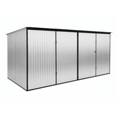 blechgarage-6x5-m-dachneigung-nach-vorne-mit-doppelflügeltoren-15