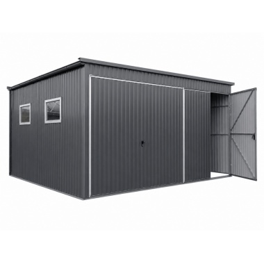 blechgarage-mit-einer-dachneigung-links-1x-doppelfluegeltor-1x-schwingtor-2x-fenster-dachrinne-attika-kantenschutz-kondensvlies-dach-und-waende-konstruktion-aus-verzinkten-vierkantprofilen-in-farbe-6