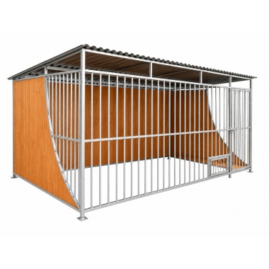 hundezwinger-mit-rückwand,-2x-geschwungene-seitenwand-und-verzinkte-konstruktion-5
