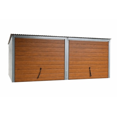 blechgarage-mit-dachneigung-nach-hinten-2x-schwingtor-horizontalpanel-konstruktion-aus-verzinkten-vierkantprofilen-dachrinne-in-holzdekofarbe_3