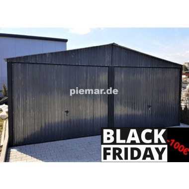 Doppelgarage mit Satteldach, 2x Schwingtor, in Farb