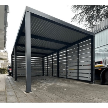 carport-mit-dachneigung-nach-hinten,-attika,-2-wände-mit-blechlamellen,-in-farbe-4
